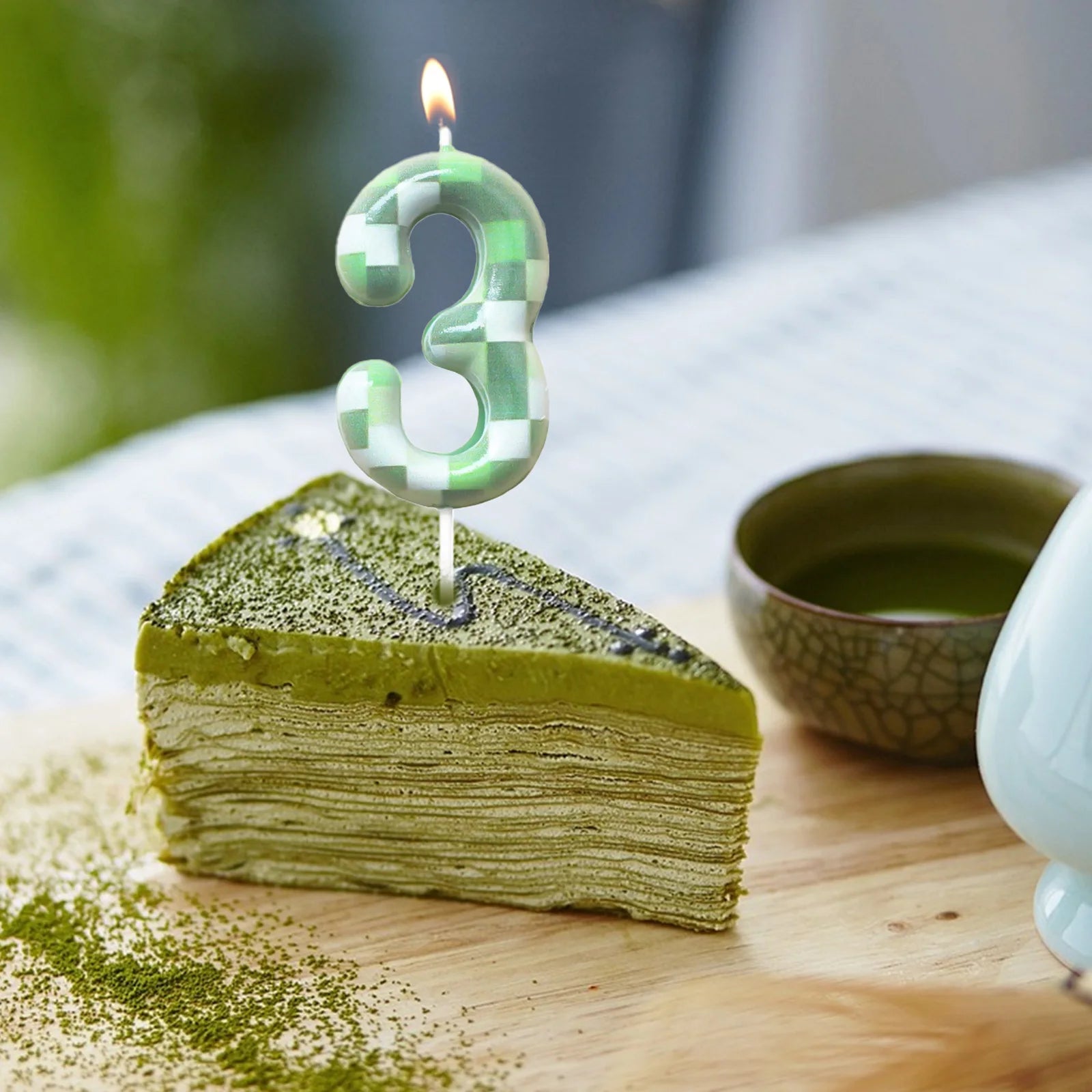 7 Pieces Digital Cake Candle Decoration Minecraft Theme Green, Wishing Candle Kids Birthday Party, Digital Cake Candle Decoratio