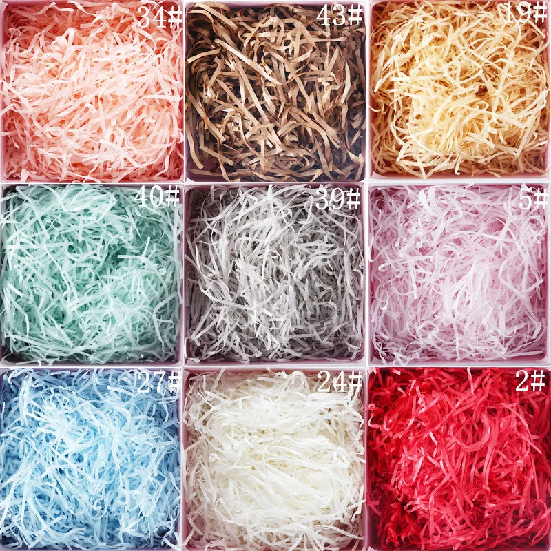 20g/50g Glitter Raffia Paper Shreds – Decorative Filler for Gift Packing, Baskets & Christmas Hampers