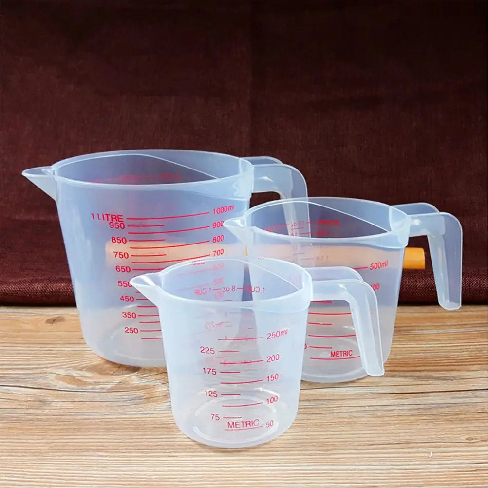 3 Pcs Measuring Cups Kitchen Tools Plastic Baking Measuring Cup Liquid Container Graduations Dry Ingredients
