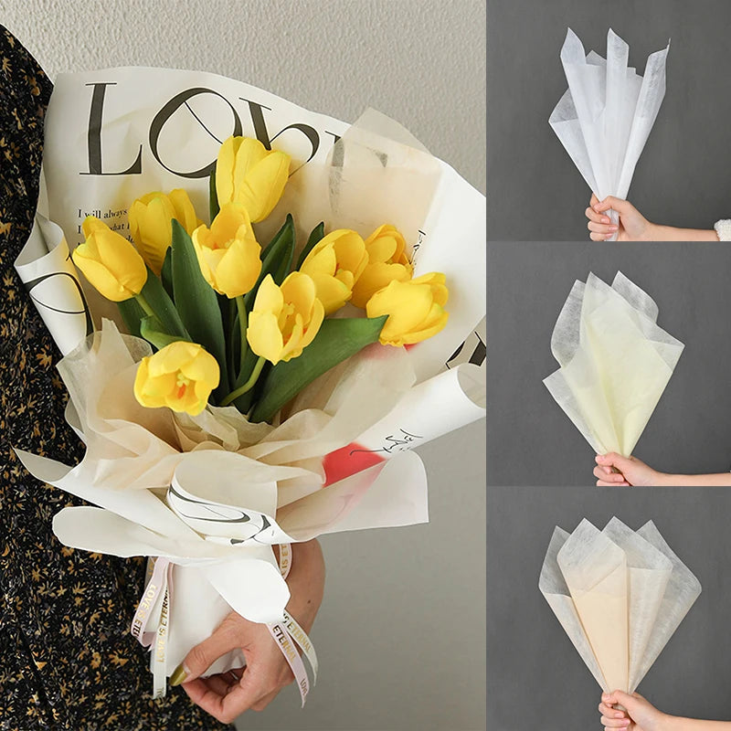 40pcs Cotton Flower Wrapping Paper – Bouquet Liner Sheets for Florist, Wedding & Birthday Gifts