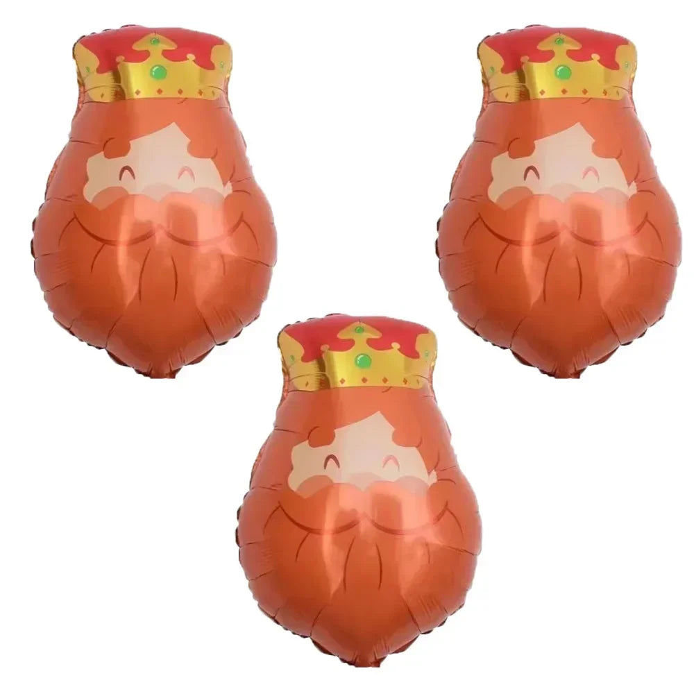 3pcs King Heard Balloons Cartoon King Foil Ball For Happy Birthday Party Baby Shower Decoration Kids Toys Helium Air Globos