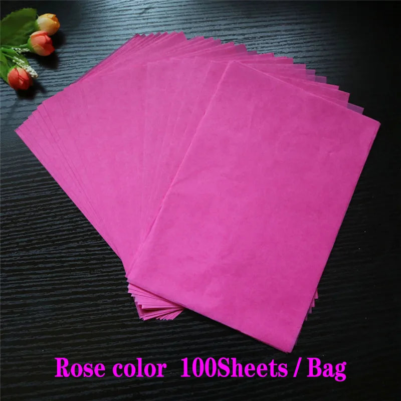 100 Sheets/bag 21X14cm Colorful Tissue A5 Wine Wrapping Papers DIY Folding Craft Paper Party Wedding Home Decor Packing Supplies