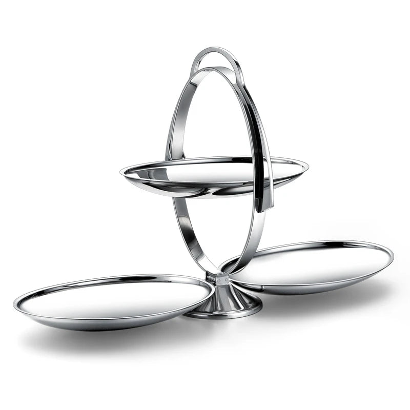 Nordic Light Luxury Folding Cake Stand Afternoon Tea Snack Plate Fruit Plate Hotel Supplies Housewarming Gift