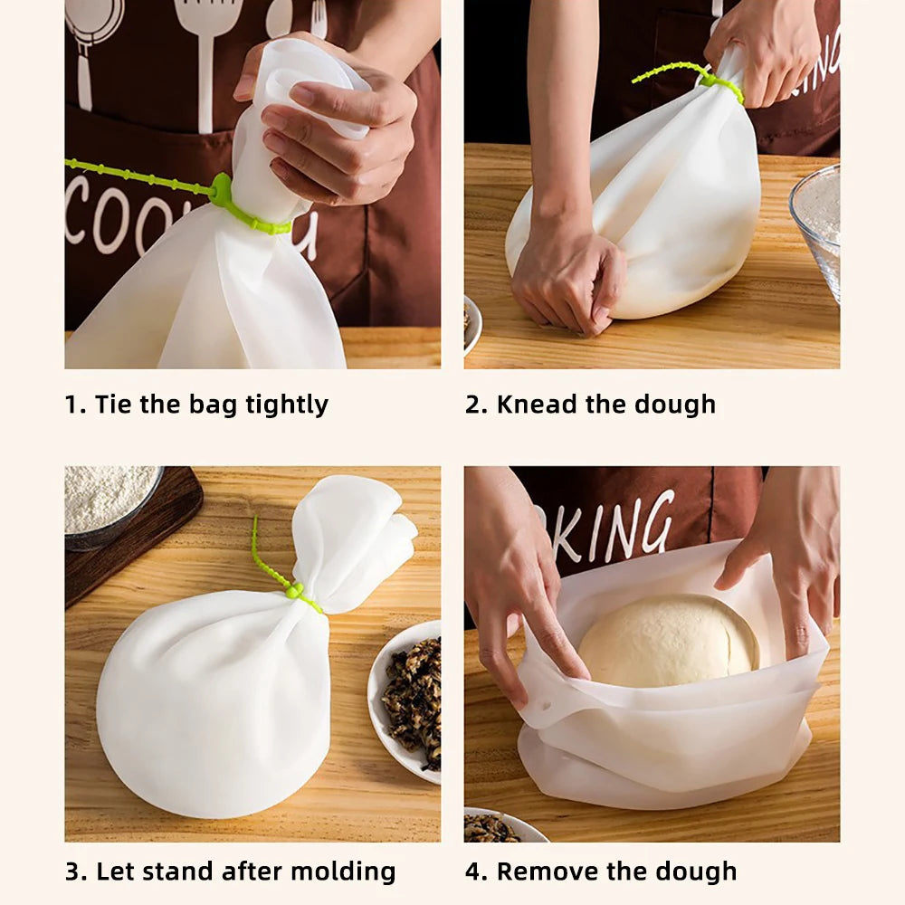 1.5KG Silicone Kneading Dough Bag – Reusable Mixer for Bread, Pizza & Pastry Baking