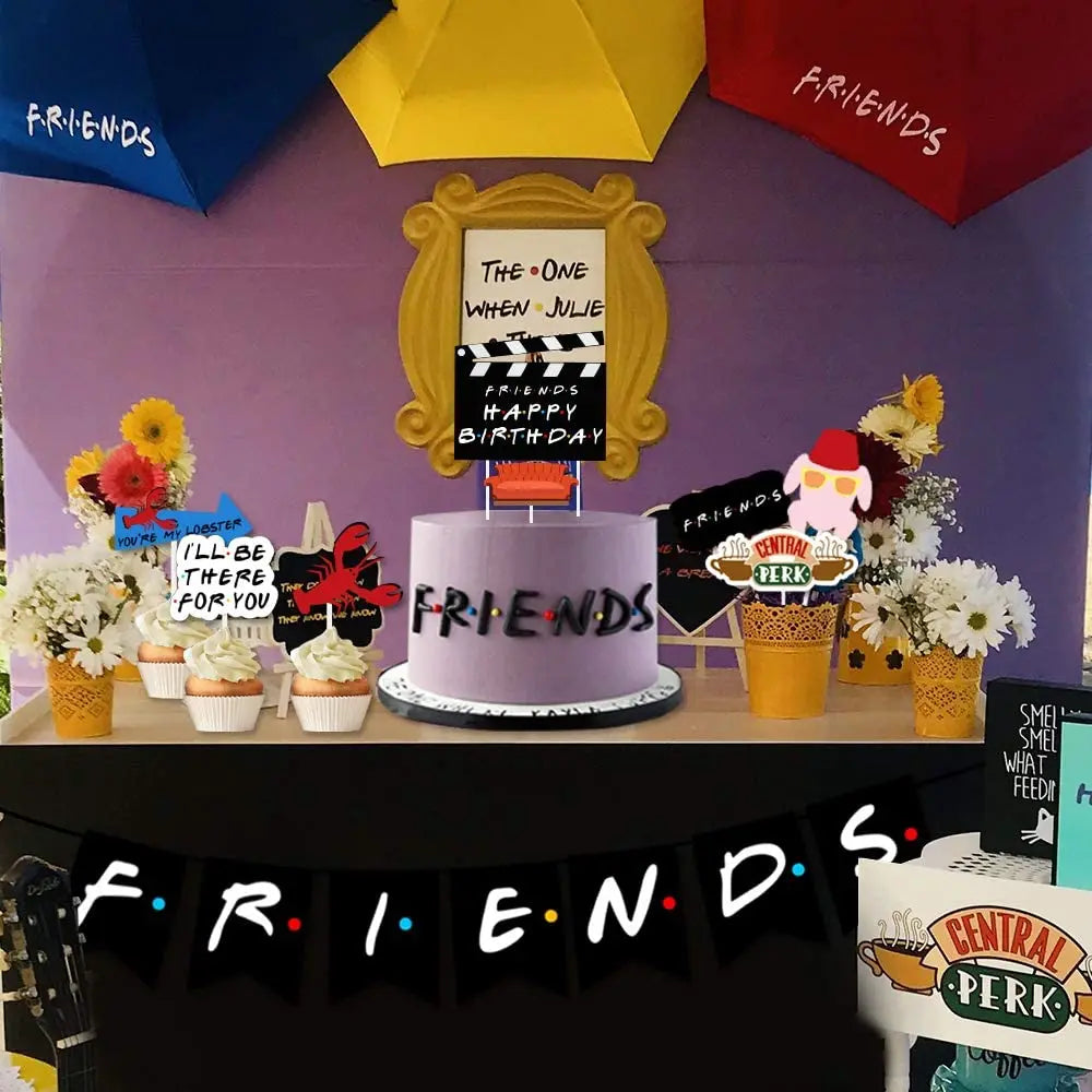 Friends Theme Cake Cupcake Toppers Friends Birthday Cake Decorations for Friends Fans TV Show Birthday Party Decoration Supplies