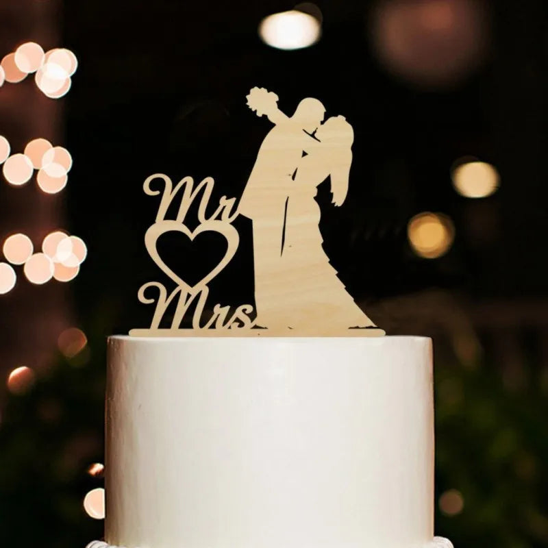 INS 15 Styles Mr&mrs Wedding Party Cake Topper Black Acrylic Wedding Scene Cake Supplies for Wedding Party Cake Decorations 2024