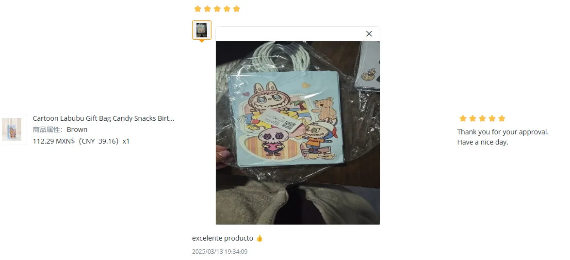 Cartoon Labubu Gift Bag Candy Snacks Birthday Gift Bag 10 Pack Gift Baking Shopping Portable Paper Bag