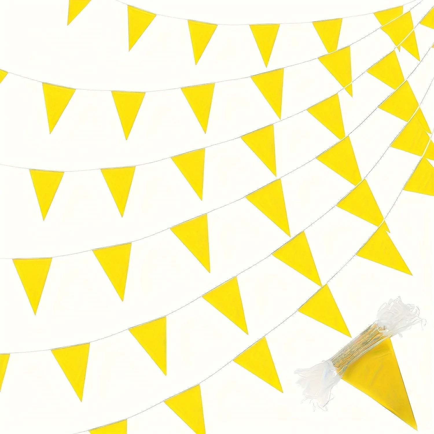 33 Ft Banners Flags String Triangle Bunting Pennant Garland for Grand Graduation Birthday Party Festival Celebration (Orange)