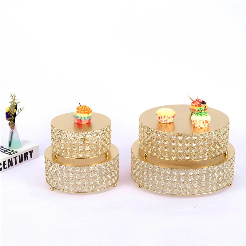 crystal Cake Stand Set Gold Luxury metal gold Cake Stands Wedding Supplies