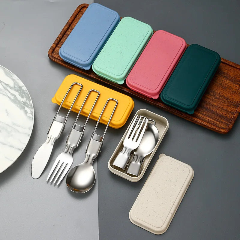 Outdoor Dining Portable Tableware Set, Travel Single Person Set, Knife, Fork, Spoon