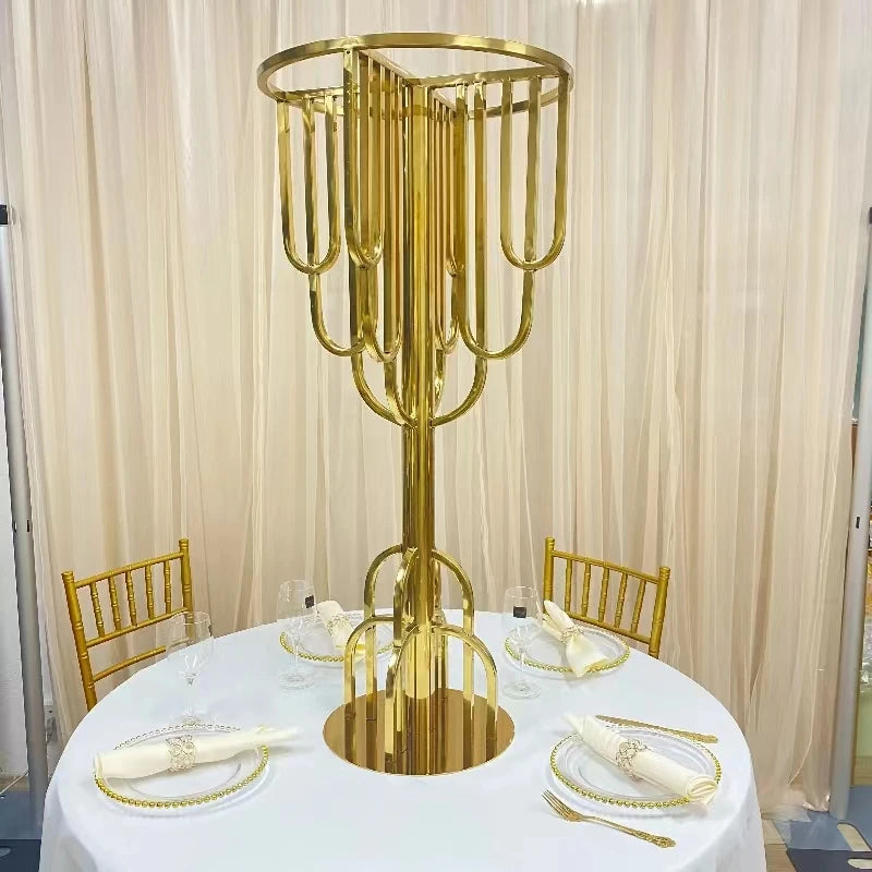 5PCS Backdrops Centerpiece Riser Floral Plate Cake Dessert Rack Gold Luxury Wedding Party Supplies Event Table Decoration Stand