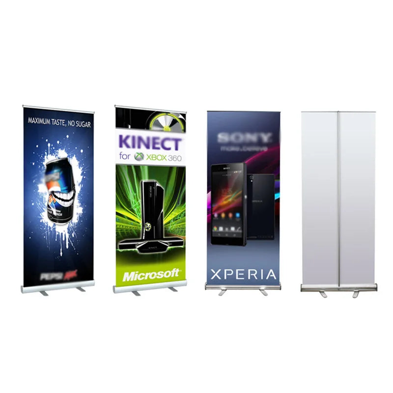 Custom Roll Up Banner Stand Flag Poster Screen 80*200cm High Quality Aluminum Alloy With Graphic Free design Cover