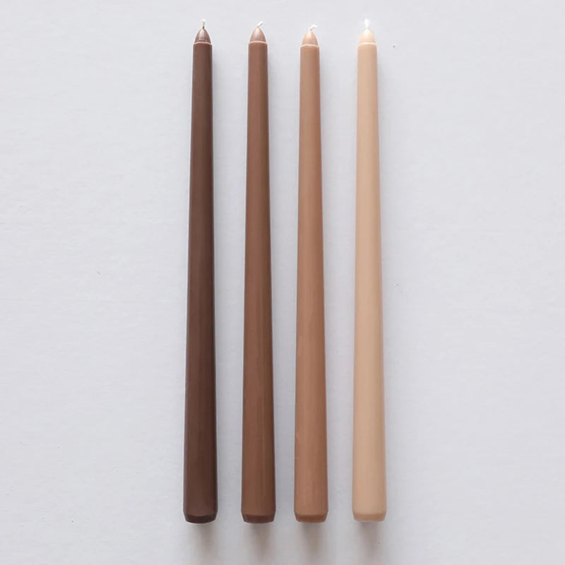 4pcs Gradient Taper Candles – Dripless & Smokeless Long Rod Candles for Home Decor & Events