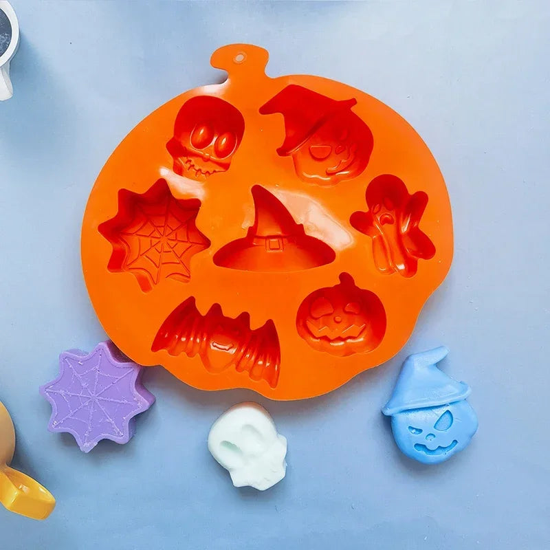 Halloween Baking Mold 3D Pumpkin Bat Skull DIY Model Chocolate Candy Jelly Biscuit Cake Mould Tool Cookie Cutter Reusable Party