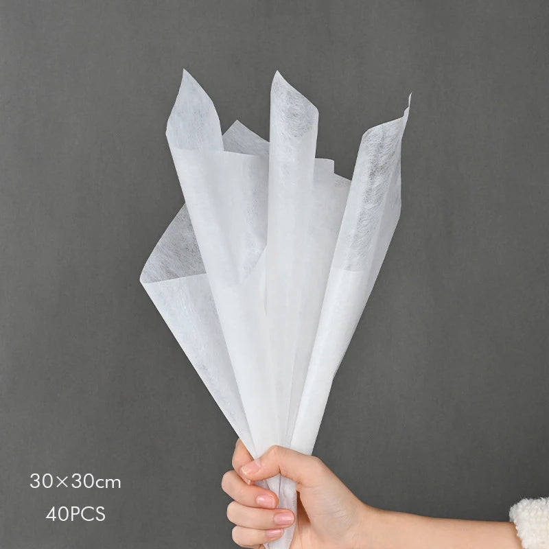 40pcs Cotton Flower Wrapping Paper – Bouquet Liner Sheets for Florist, Wedding & Birthday Gifts