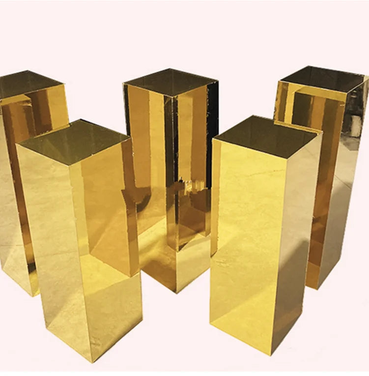 4pcs/set)Wedding Supplies metal Gold Plinths Pedestal Display Cake Stand Dessert Table Set for Wedding