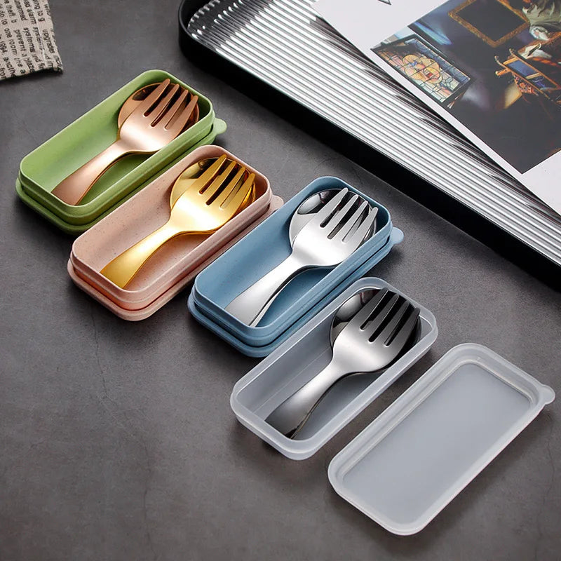 Outdoor Tourism 304 Stainless Steel Portable Tableware, CHILDREN&