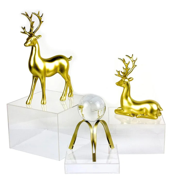 Acrylic Buffet Risers Set of 3 Food Display Cubes For Party Cube Nesting Risers Clear Hollow Box Wedding Cake Decorating Supply