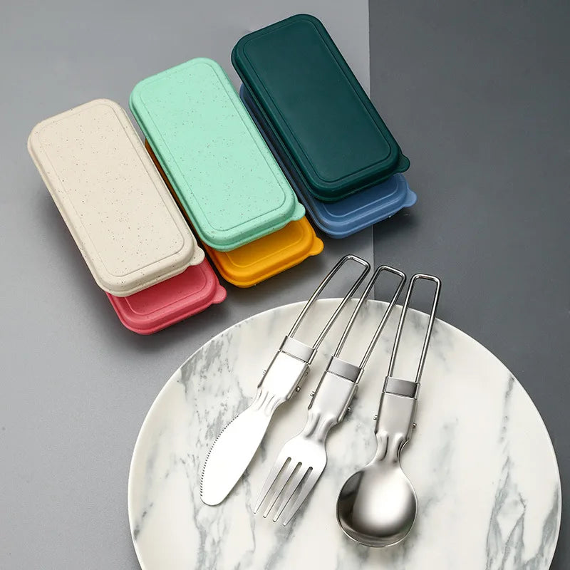 Outdoor Dining Portable Tableware Set, Travel Single Person Set, Knife, Fork, Spoon
