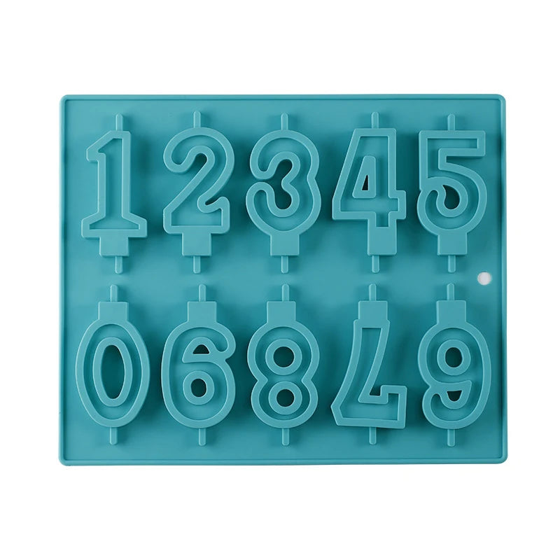 3D Arabic Number Birthday Candle Silicone Mold DIY Making Fondant Cake Chocolate Candy Mould Crafts Party Decorating Tool