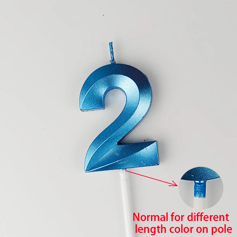 Creative Number Birthday Candles – Blue & Pink Opera House Style Cake Decorations for Parties