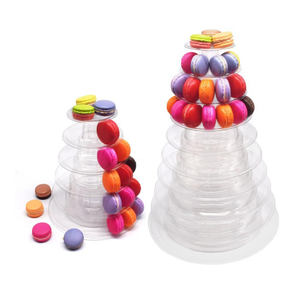 Transparent Round Macaron Tower Stand 6/4 Tiers Quality Macaroon Tower Stand Cake Display Rack Party Wedding Dessert Display