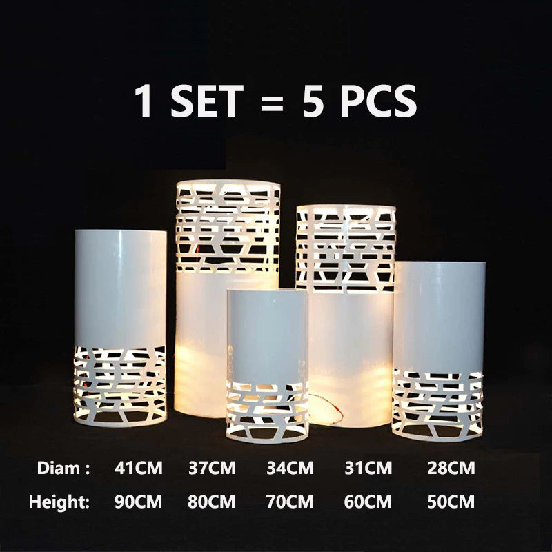 New Wedding Stage Backdrop Decor Cake Stand Pillar Stand with Led Light Party Supplies for Birthday Baby Shower Party Wedding