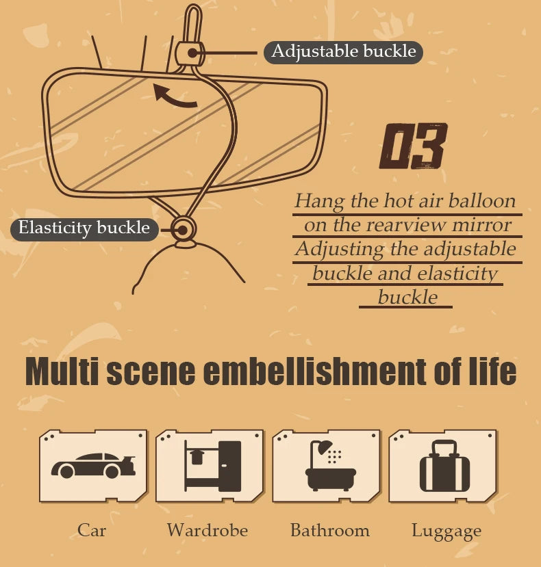 Balloon Bear car pendant hanging ornament decoration air freshener accessories fragrance perfume diffuser rearview mirror hanger