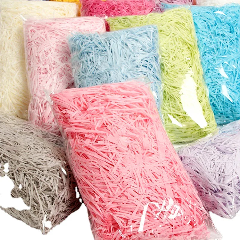20g/50g Glitter Raffia Paper Shreds – Decorative Filler for Gift Packing, Baskets & Christmas Hampers