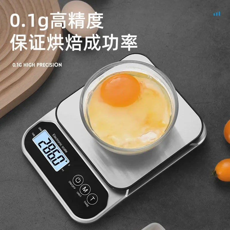 Household kitchen electronic Small kitchen Portable electronic scale Charging baking Food scale Ingredients