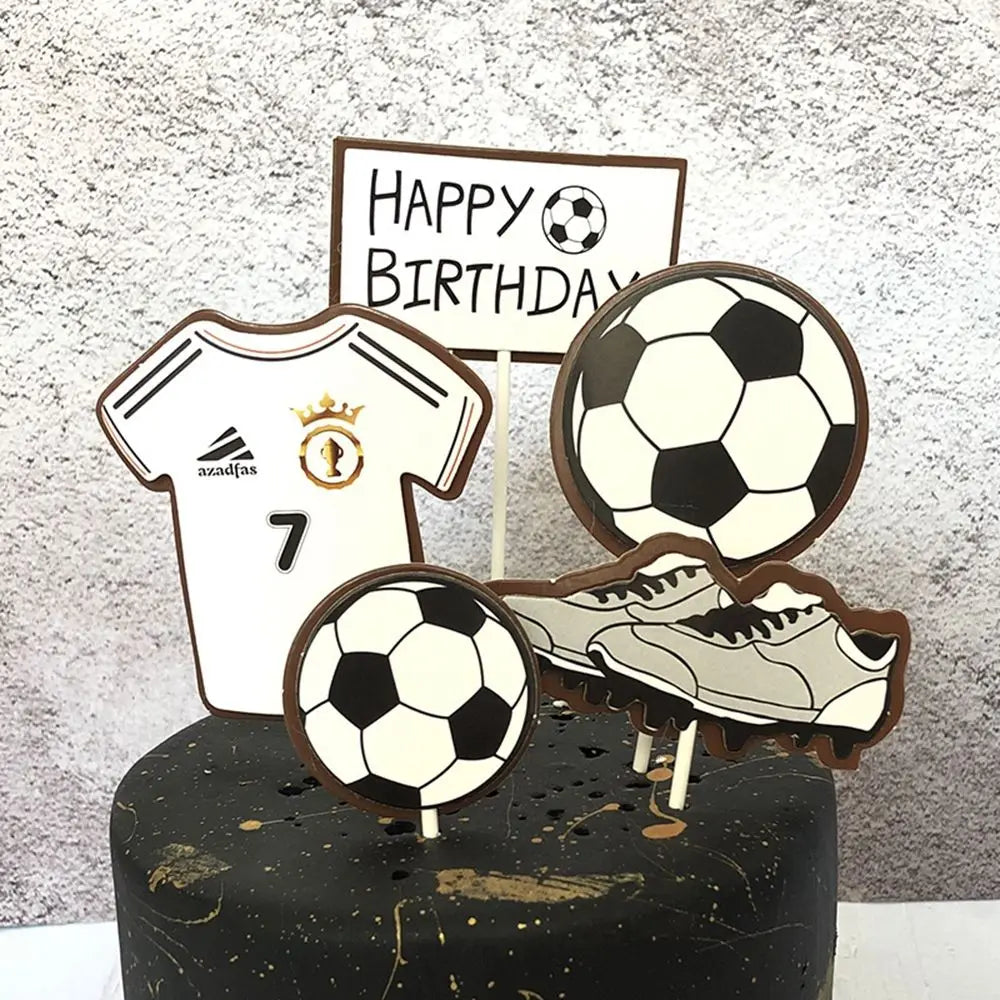 Adorable Basketball Cupcake Topper Happy Birthday Party Supplies Theme Sports Football Cake Decoration Sneakers Pattern Ornament