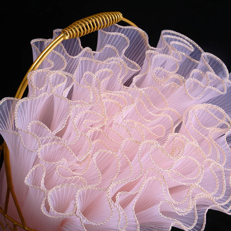 28cmx400cm Flower Wrapping Paper Pearl Wave Yarn Lace Mesh Florist Bouquet Valentine&