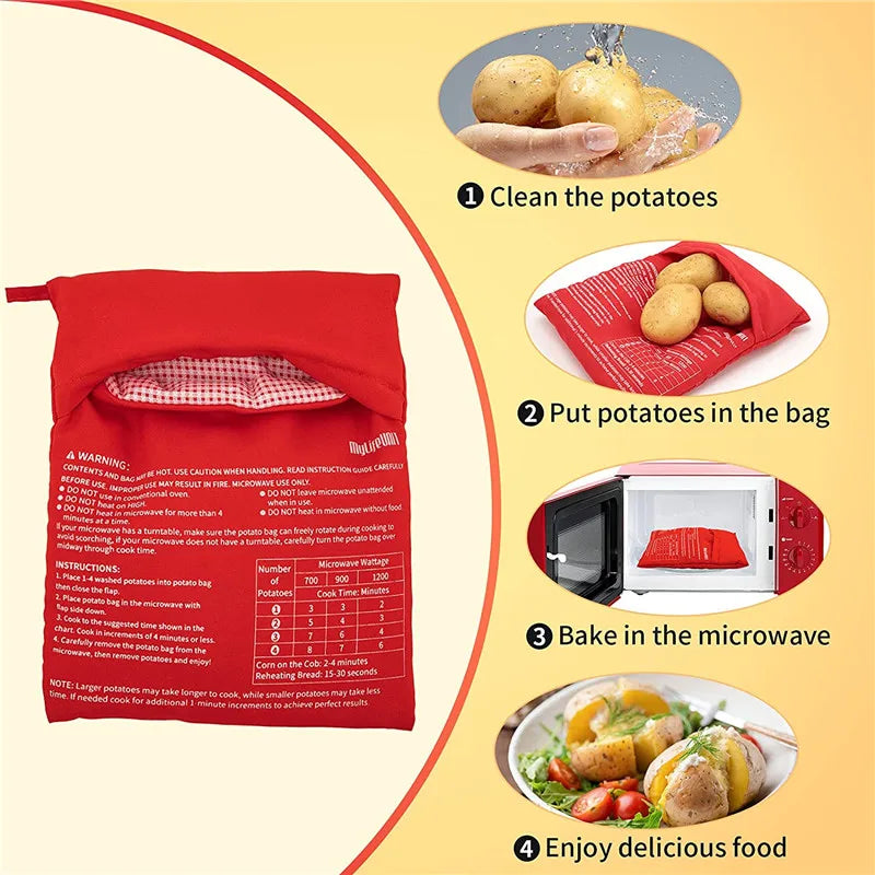 Microwave Potato Cooker Bag – Quick & Easy Baked Potato Kitchen Accessory