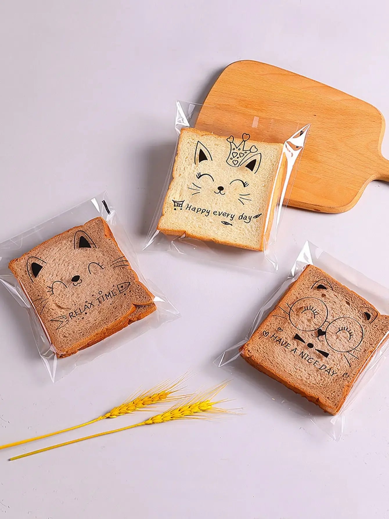 100pcs Transparent Animal Treat Bags – Self-Adhesive Gift Packaging for Cookies, Candy & Bakery Goods