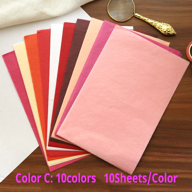 100 Sheets/bag 21X14cm Colorful Tissue A5 Wine Wrapping Papers DIY Folding Craft Paper Party Wedding Home Decor Packing Supplies