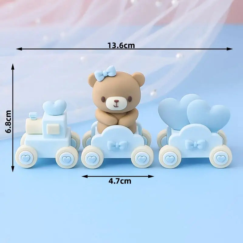 Pink Blue Bear Cake Topper Baby Shower Boy Girl Birthday Party Cake Decor Adult Birthday Gifts Wedding Cake Decorating Baking