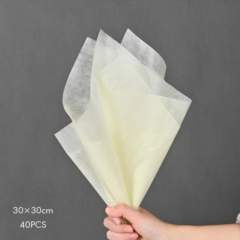 40pcs Cotton Flower Wrapping Paper – Bouquet Liner Sheets for Florist, Wedding & Birthday Gifts