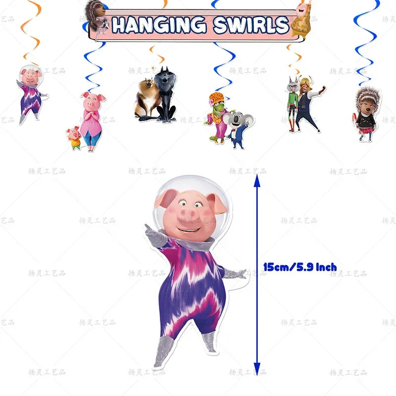 New Cartoon Happy Good Sound Animal Singing Theme Birthday Party Decoration Balloon Backdrop Cake Supplies Banner Baby Shower