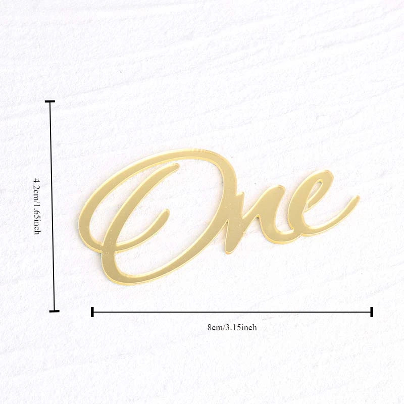 Baby Shower One Cake Toppers Gold Baby Birthday Cake Topper for Kids Birthday Party Cake Decorations