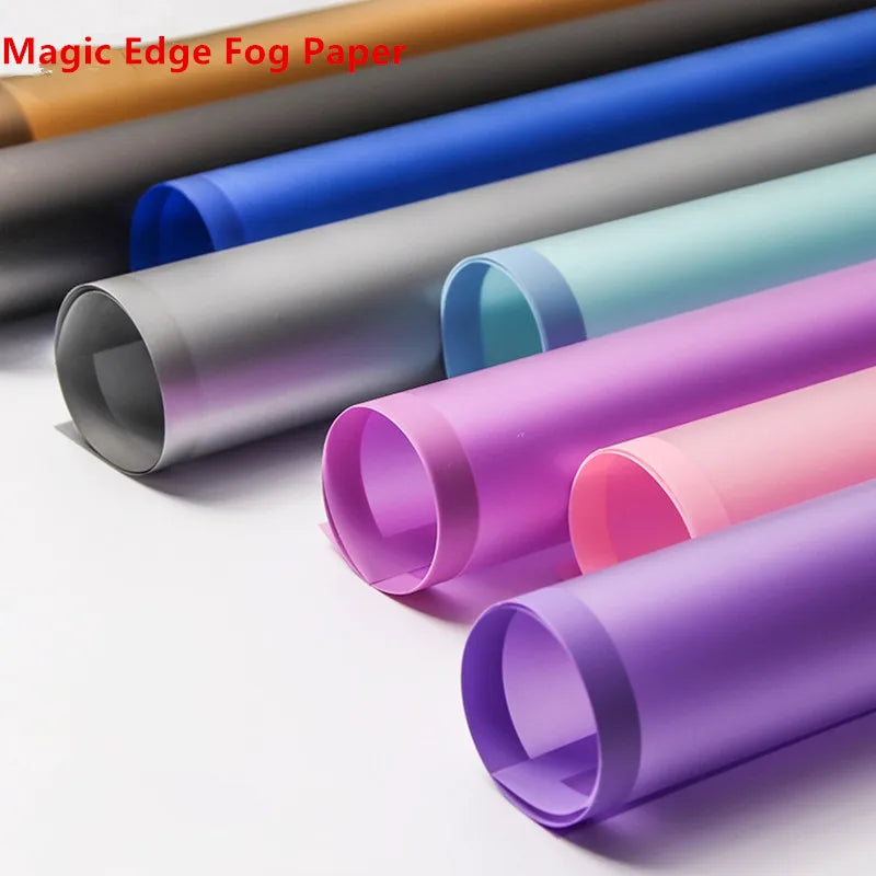 5sheets Half Transparent Flower Wrapping Paper Korean Style Gift Grinding Edge Rose Packing Florist Bouquet Wrapping Material