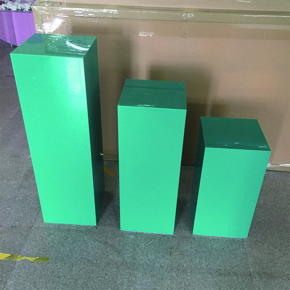 Wholesale party supplies gold metal pillars cake dessert cylinder pedestal stand plinth for wedding decoration