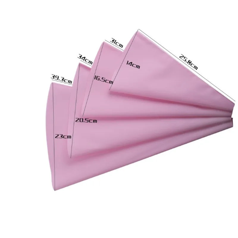 4pcs Silicone Piping Bags with Nozzles – Reusable Icing Bags for Cake Decorating & Pastry Cream