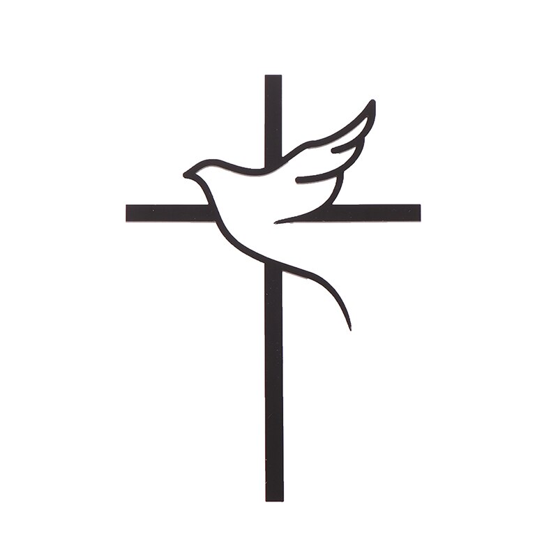 Dove & Cross First Holy Communion Religious Cake Topper Wood Christening Cake Insert Decor God Bless Baby Birthday Party Supplie