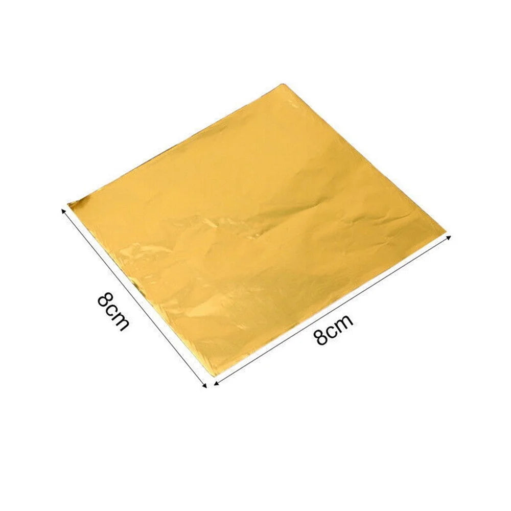 100pcs 8x8cm Aluminum Foil Wrapping Sheets – DIY Food Packaging for Chocolate & Candy