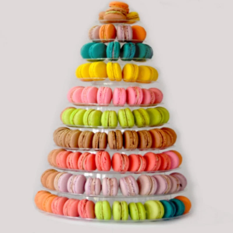 10-Tier Transparent Macaron Tower Display Stand – Wedding, Baby Shower, Birthday & Party Dessert Holder