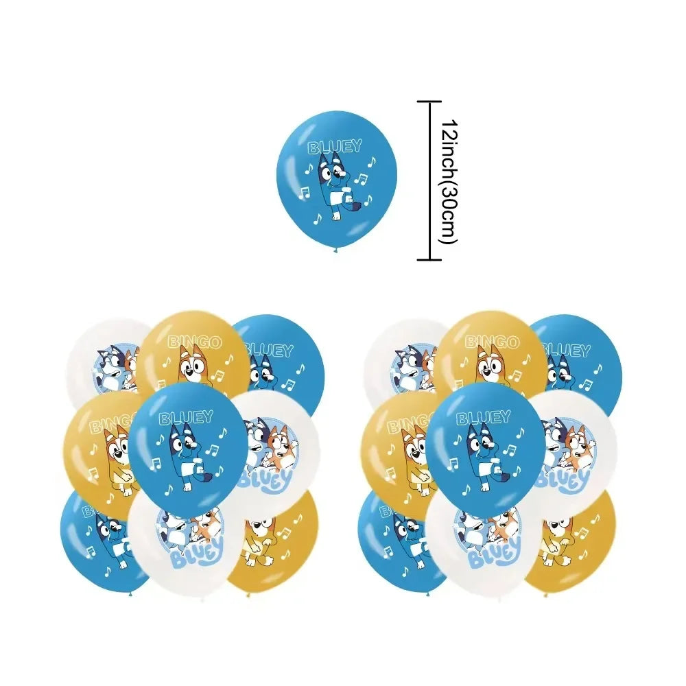 Hot Cartoon bluye family Theme bluye Balloons Party Supplies Birthday Banner Latex Balloon Decoration Cake Supplies DIY gift