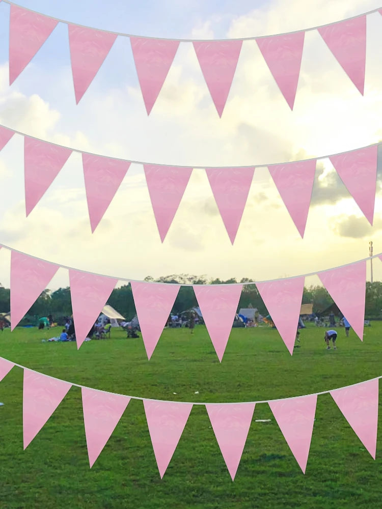 33 Ft Banners Flags String Triangle Bunting Pennant Garland for Grand Graduation Birthday Party Festival Celebration (Orange)