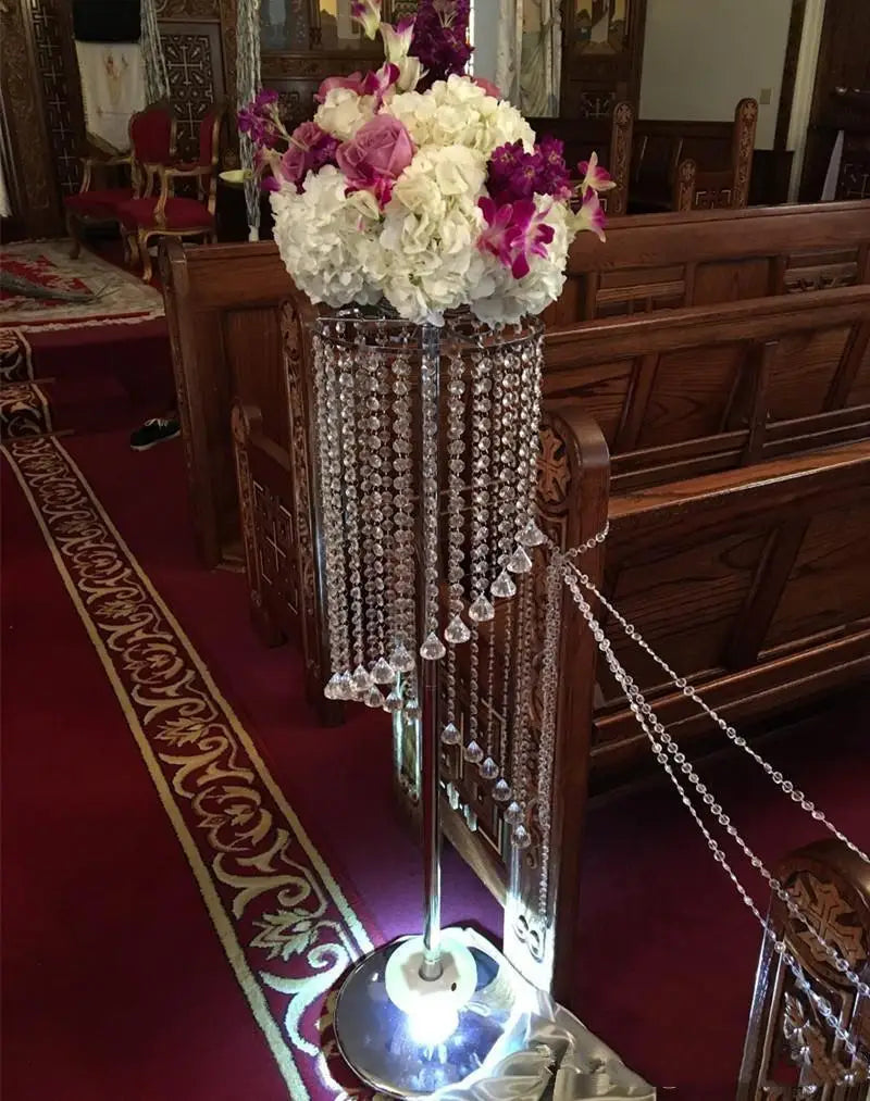 Bulk road lead Sparkling Crystal clear garland chandelier wedding cake stand birthday party supplies decorations for table top