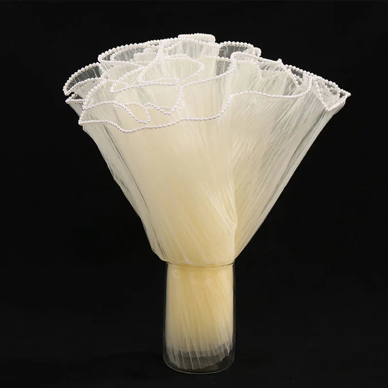 28cmx400cm Flower Wrapping Paper Pearl Wave Yarn Lace Mesh Florist Bouquet Valentine&