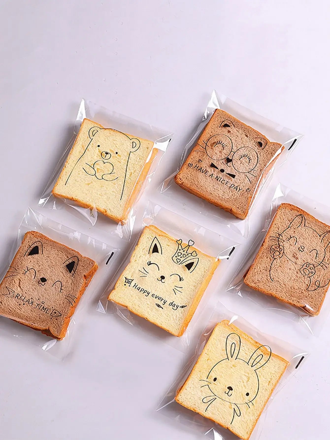 100pcs Transparent Animal Treat Bags – Self-Adhesive Gift Packaging for Cookies, Candy & Bakery Goods